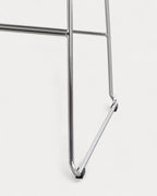 Aras Low Back Metal Bar Stool - Chrome gray