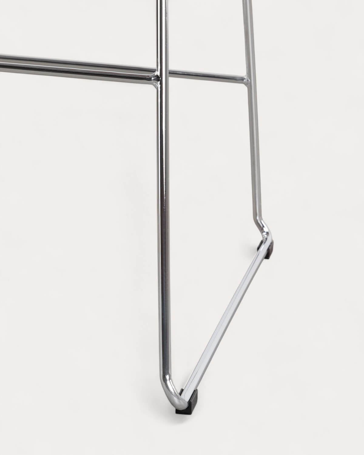 Aras Low Back Metal Bar Stool - Chrome gray