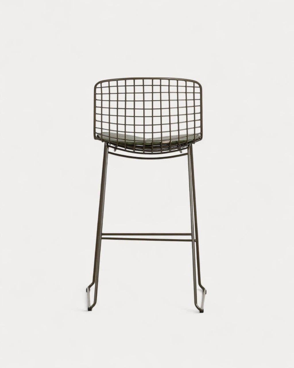 Aras Low Back Metal Bar Stool - Green Nori