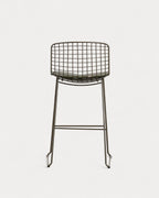 Aras Low Back Metal Bar Stool - Green Nori