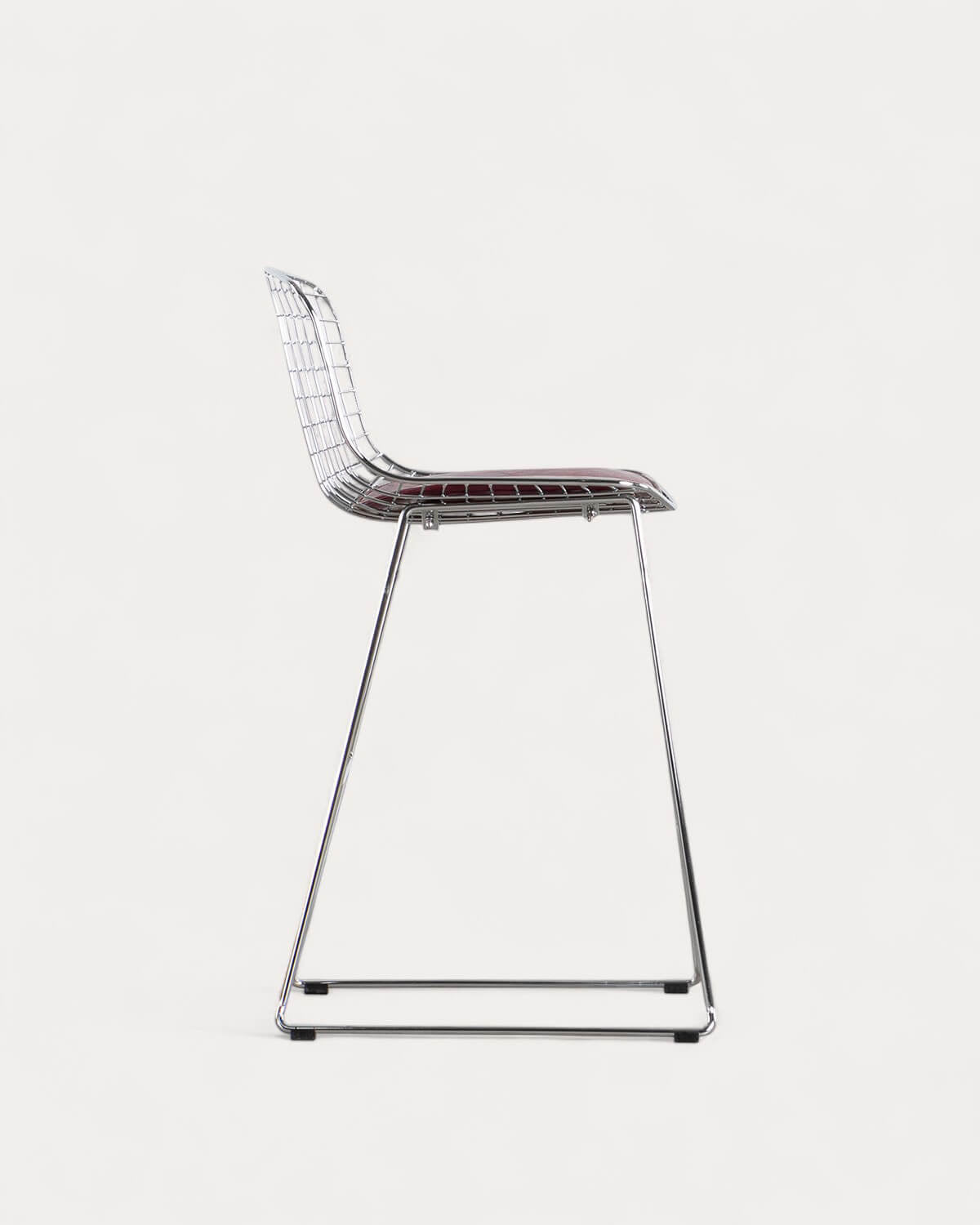 Aras Low Back Metal Bar Stool - Chrome gray