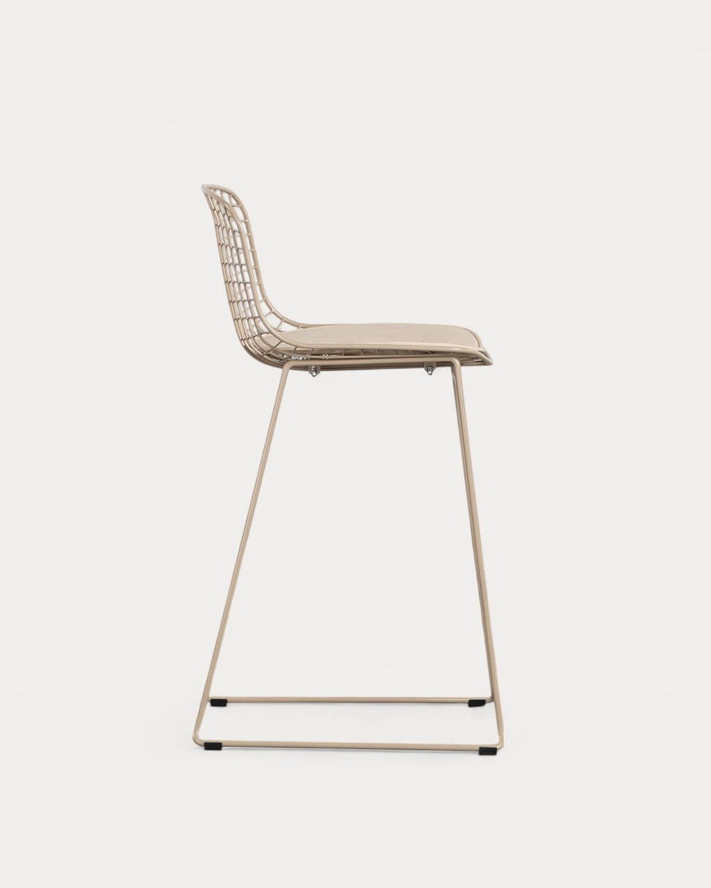 Aras Low Back Metal Bar Stool - Brown Clay