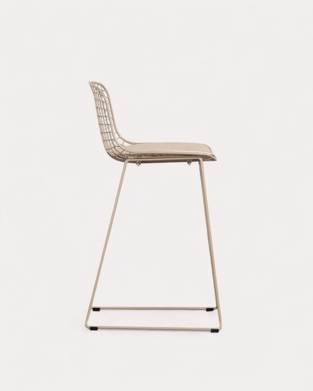 Aras Low Back Metal Bar Stool - Brown Clay