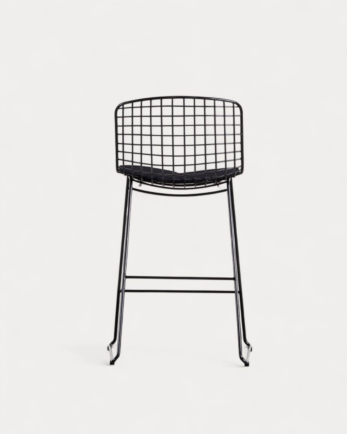 Aras Low Back Metal Bar Stool - Preto Obsidian