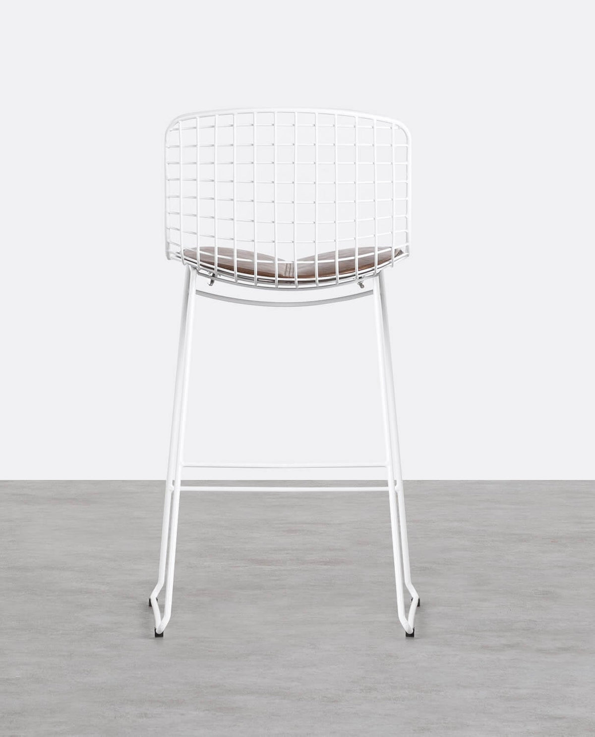 Aras Low Back Metal Bar Stool - Brown Clay