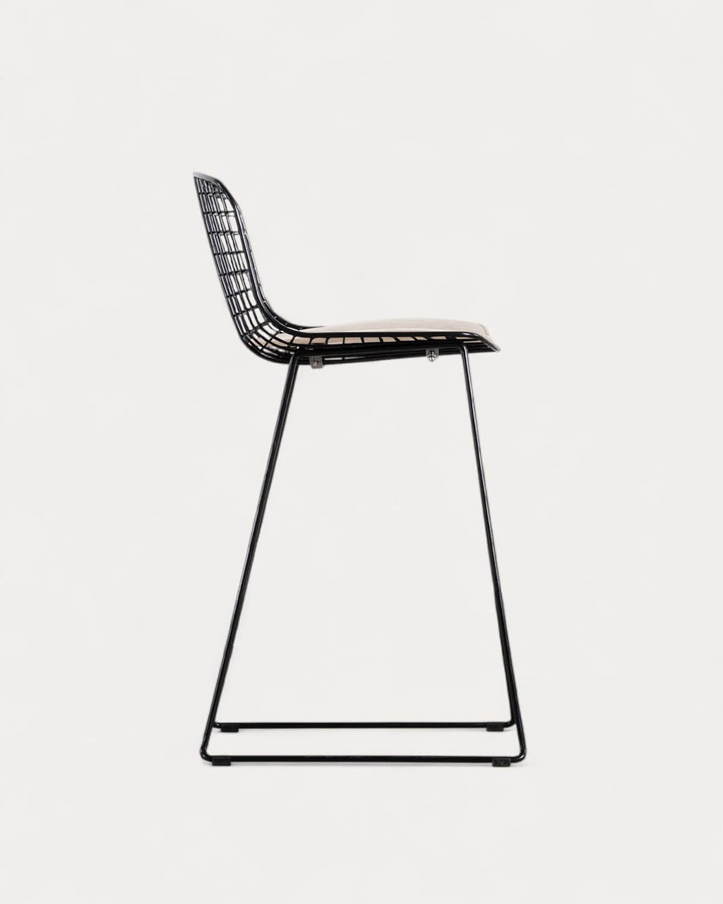 Aras Low Back Metal Bar Stool - Black