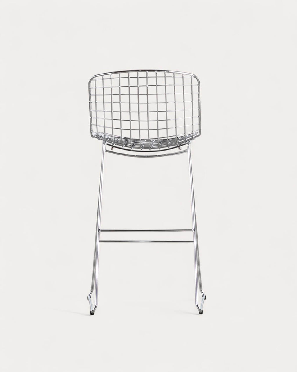 Aras Low Back Metal Bar Stool - Chrome gray