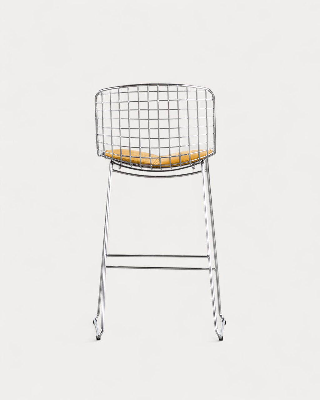 Aras Low Back Metal Bar Stool - Chrome gray