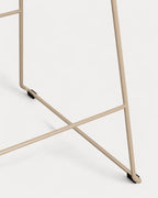 Aras Low Back Metal Bar Stool - Brown Clay