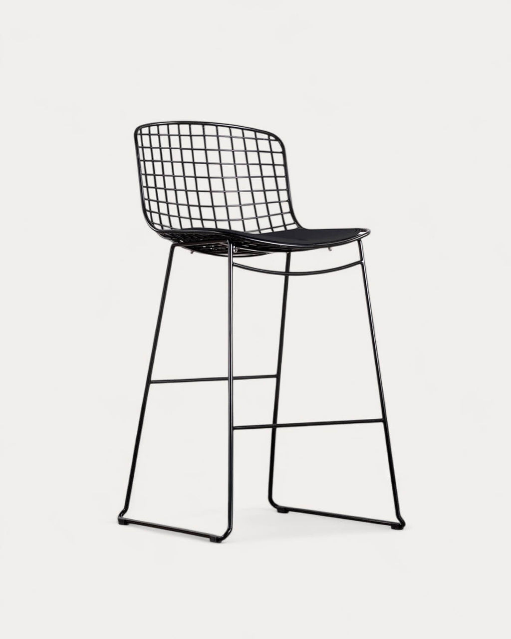 Aras Low Back Metal Bar Stool - Black