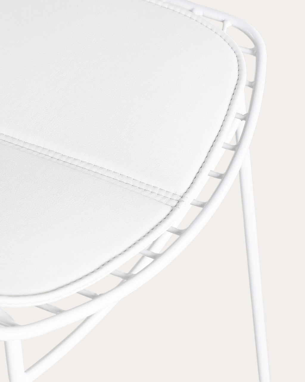 Aras Low Back Metal Bar Stool - Polar White