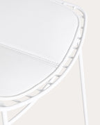 Aras Low Back Metal Bar Stool - Polar White
