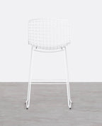 Aras Low Back Metal Bar Stool - Black