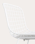 Aras Low Back Metal Bar Stool - Polar White
