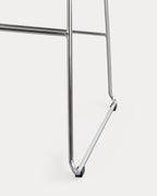 Aras Low Back Metal Bar Stool - Chrome gray
