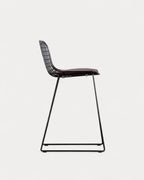 Aras Low Back Metal Bar Stool - Preto Obsidian