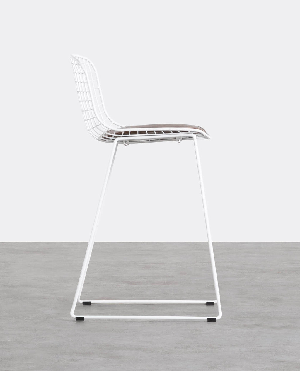 Aras Low Back Metal Bar Stool - Black