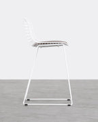 Aras Low Back Metal Bar Stool - Black