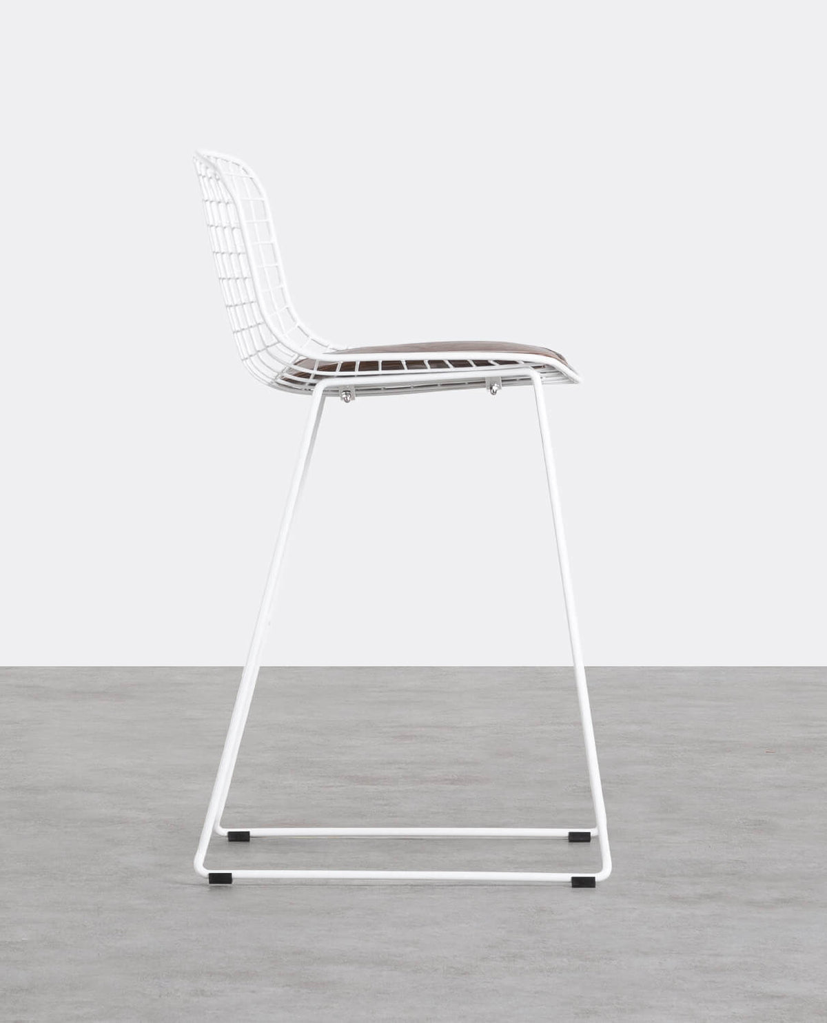 Aras Low Back Metal Bar Stool - Black