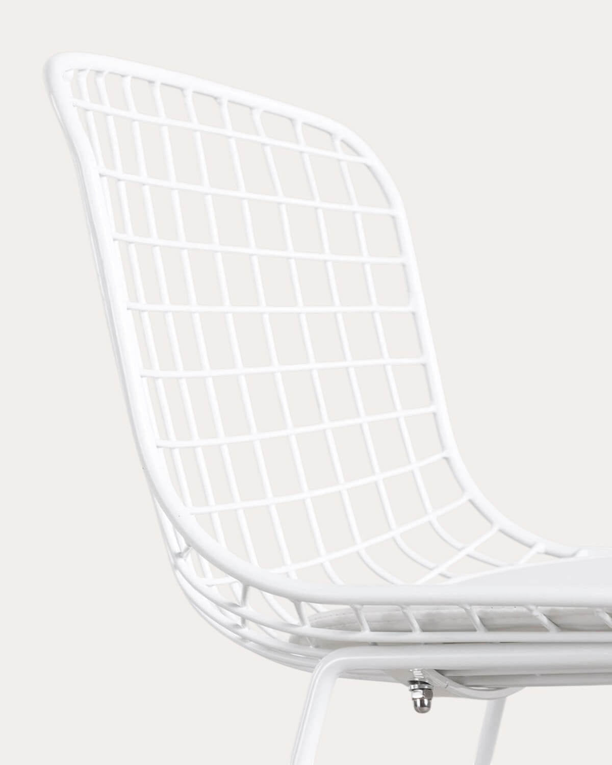 Aras Low Back Metal Bar Stool - Polar White