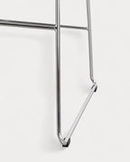 Aras Low Back Metal Bar Stool - Chrome gray