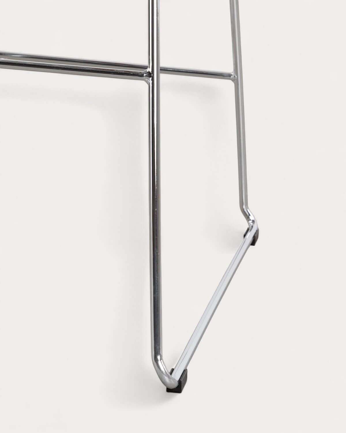 Aras Low Back Metal Bar Stool - Chrome gray