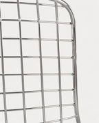 Aras Low Back Metal Bar Stool - Chrome gray