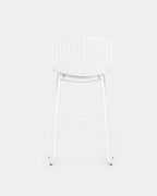 Aras Low Back Metal Bar Stool - Polar White