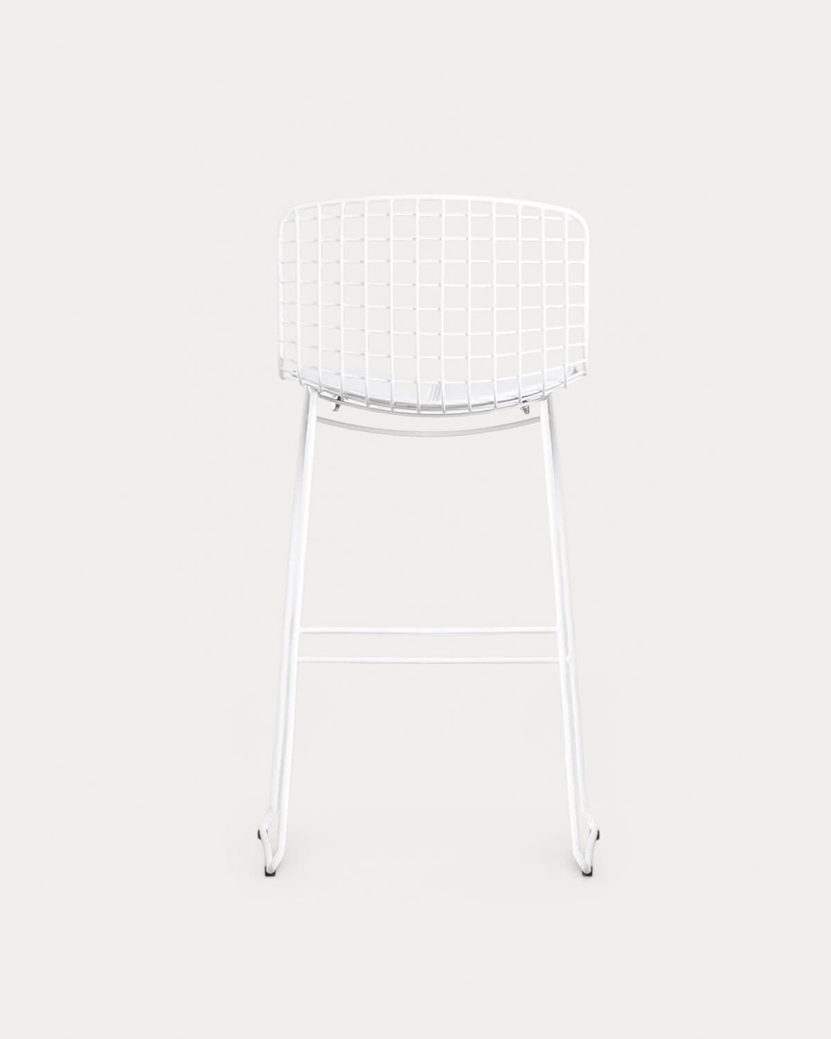 Aras Low Back Metal Bar Stool - Polar White