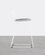 Aras Low Back Metal Bar Stool - Red Tinto