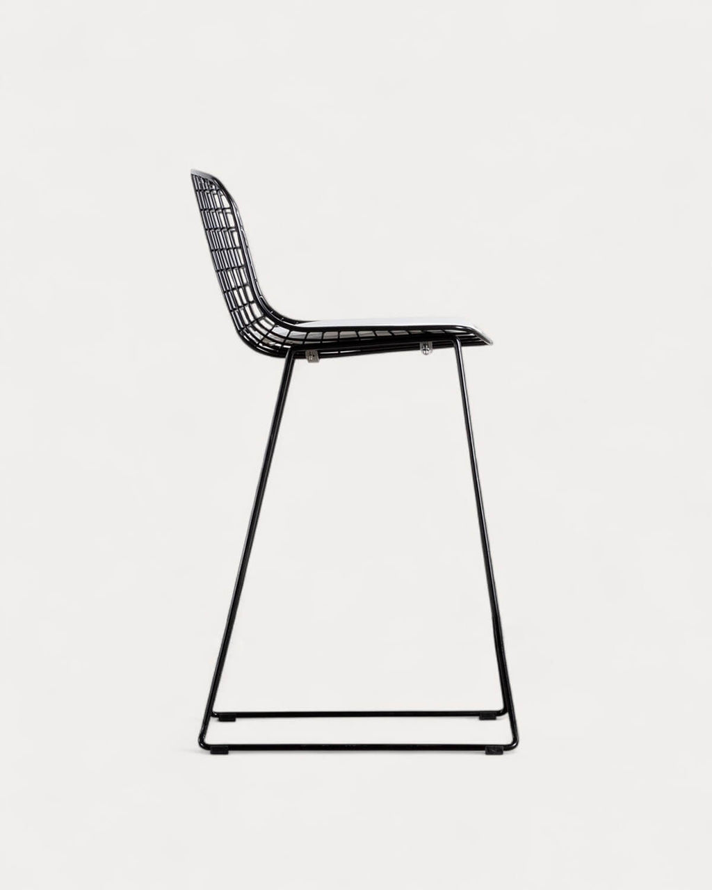 Aras Low Back Metal Bar Stool - Black