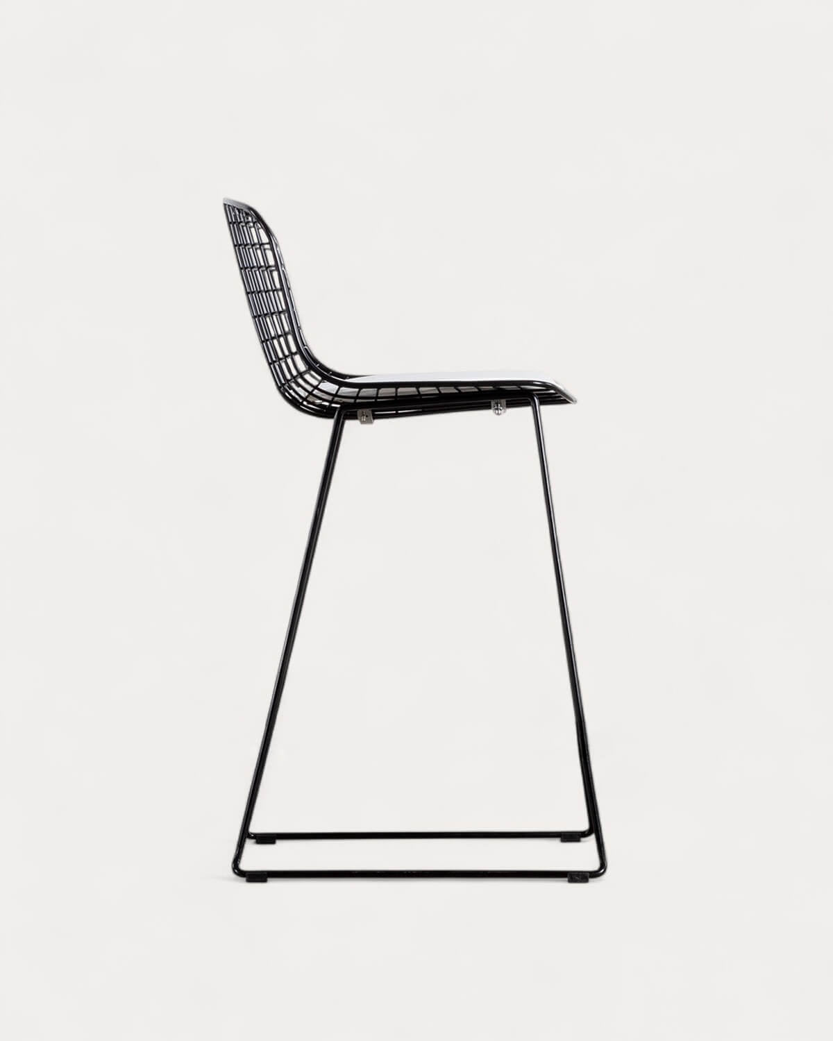 Aras Low Back Metal Bar Stool - Black