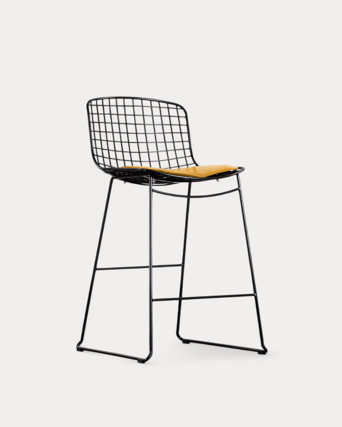 Aras Low Back Metal Bar Stool - Preto Obsidian