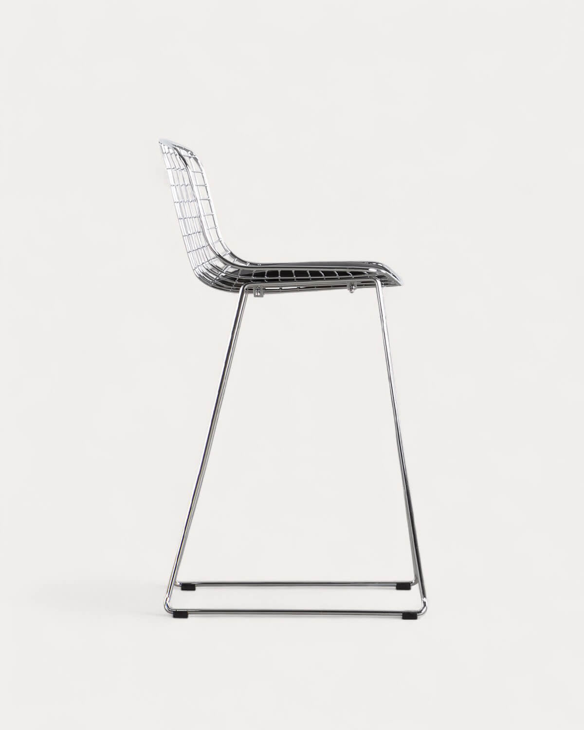 Aras Low Back Metal Bar Stool - Chrome gray