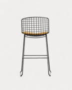 Aras Low Back Metal Bar Stool - Black