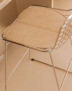 Aras Low Back Metal Bar Stool - Chrome gray
