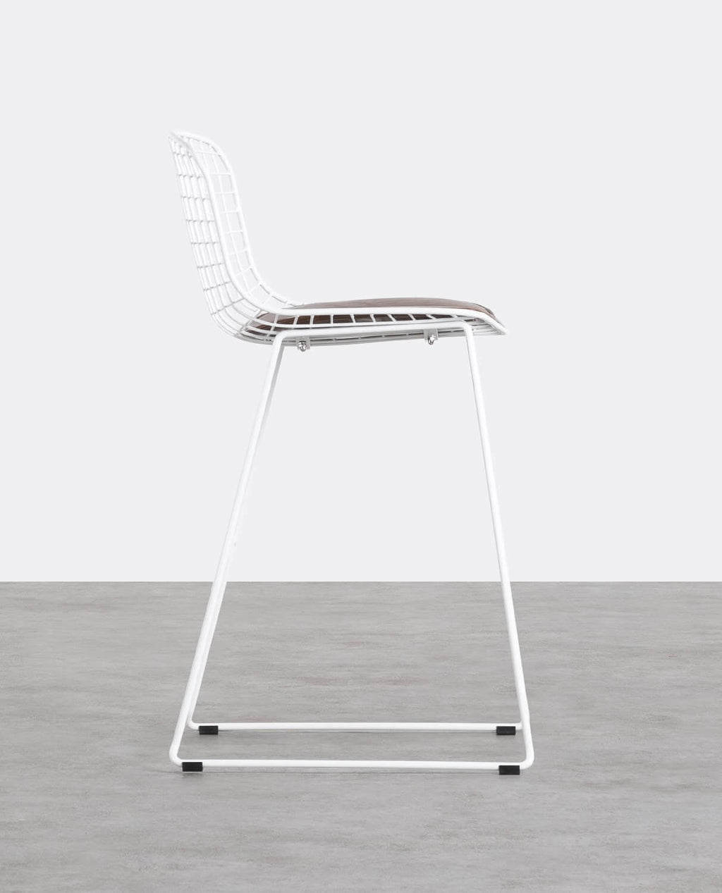 Aras Low Back Metal Bar Stool - Brown Clay