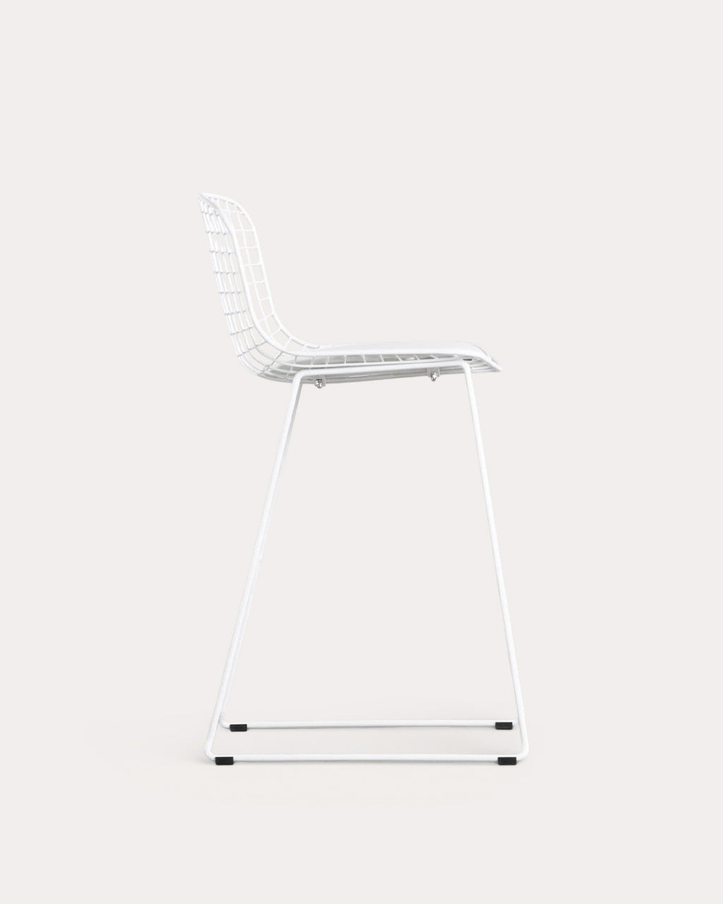 Aras Low Back Metal Bar Stool - Polar White