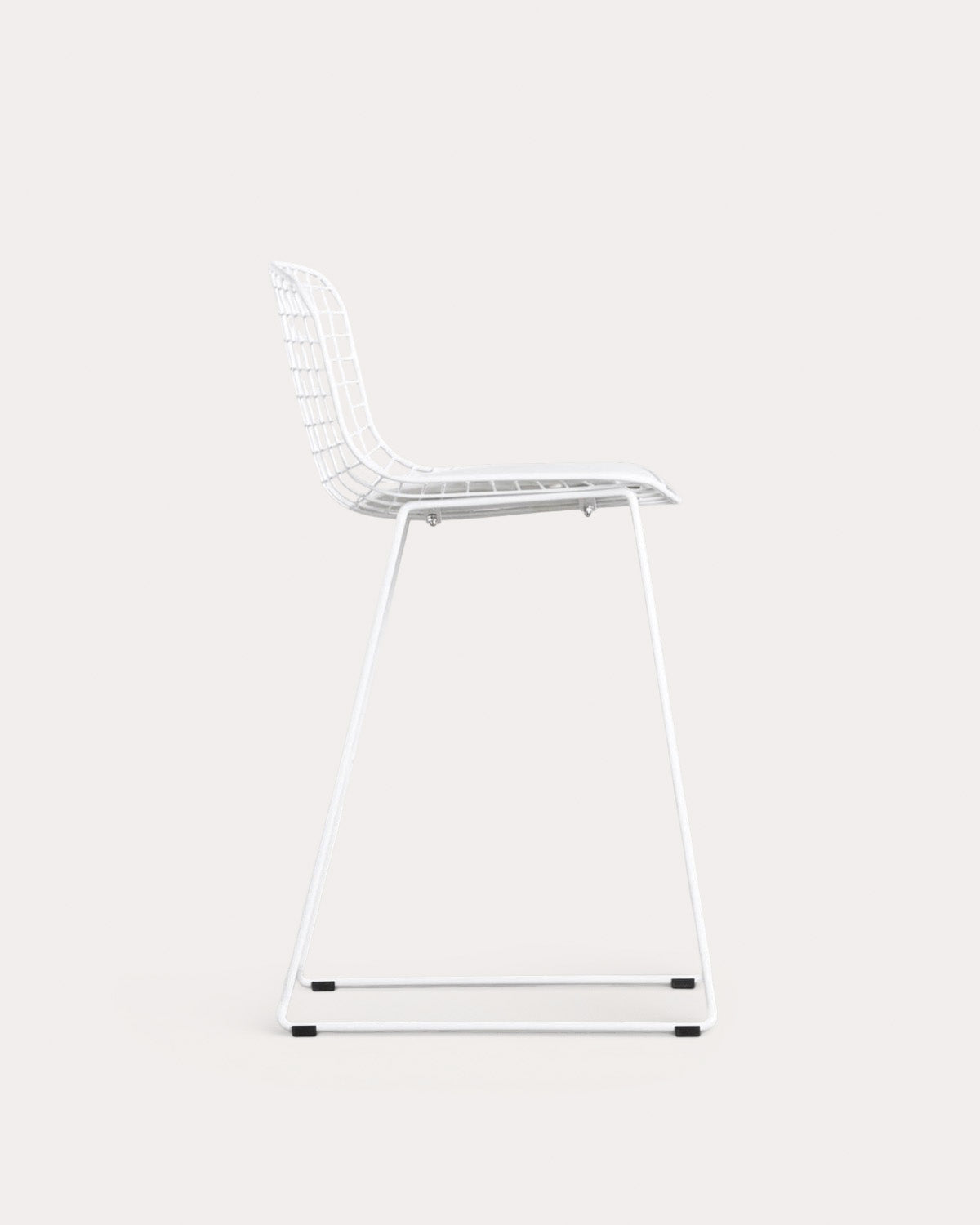 Aras Low Back Metal Bar Stool - Polar White