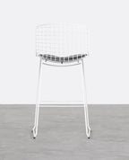 Aras Low Back Metal Bar Stool - Chrome gray