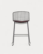 Aras Low Back Metal Bar Stool - Preto Obsidian