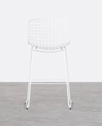 Aras Low Back Metal Bar Stool - Brown Clay