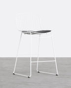 Aras Low Back Metal Bar Stool - Orange Terra
