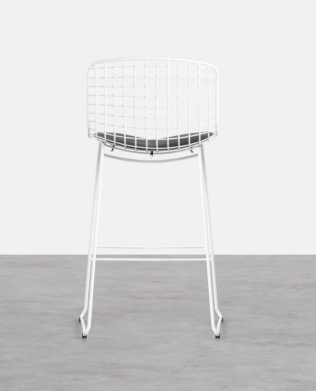 Aras Low Back Metal Bar Stool - Black