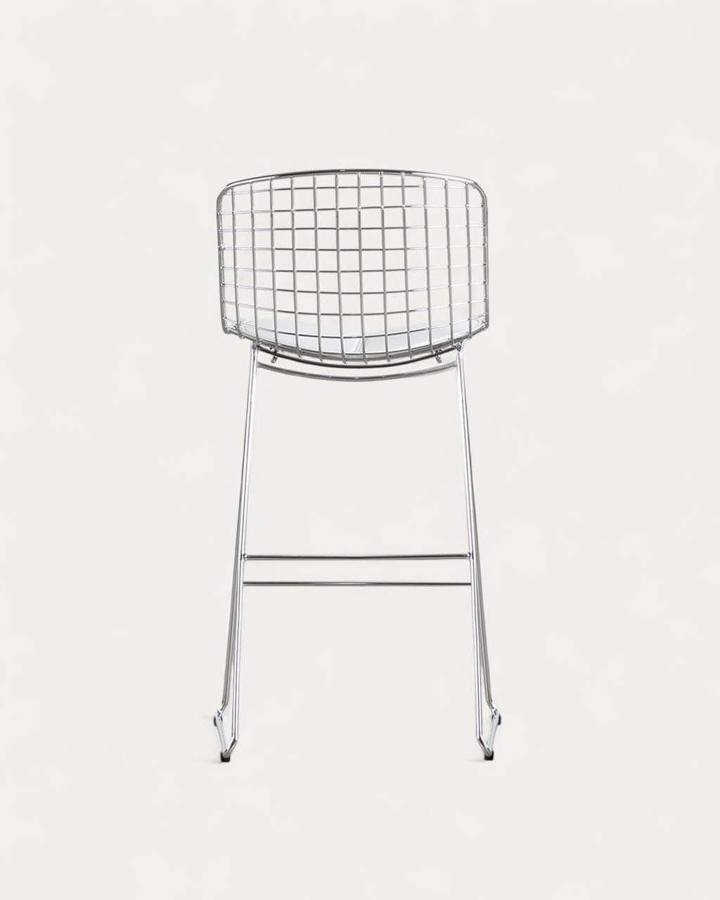 Aras Low Back Metal Bar Stool - Chrome gray