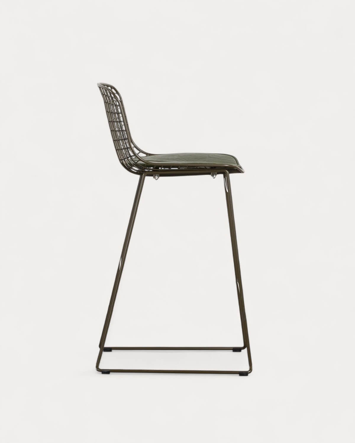 Aras Low Back Metal Bar Stool - Green Nori