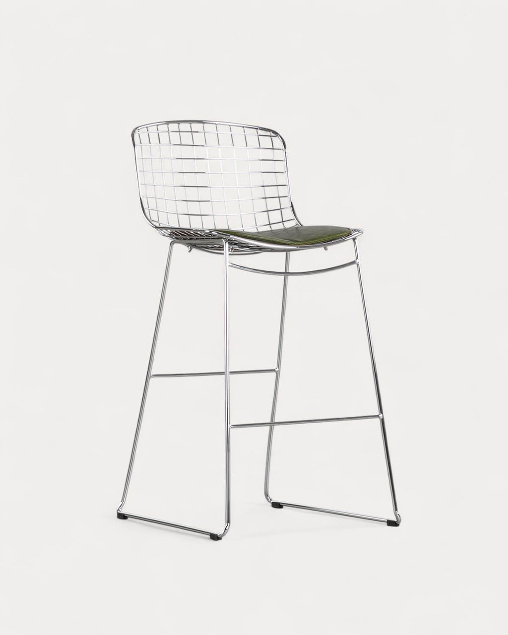 Aras Low Back Metal Bar Stool - Chrome gray