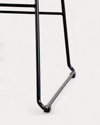Aras Low Back Metal Bar Stool - Black