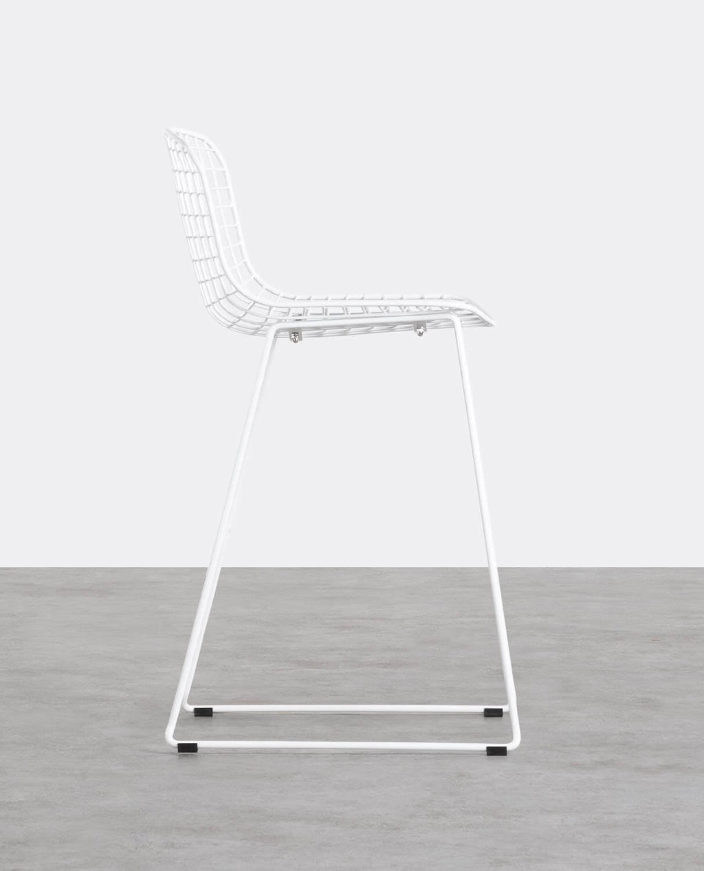Aras Low Back Metal Bar Stool - Polar White