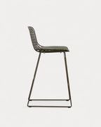 Aras Low Back Metal Bar Stool - Green Nori